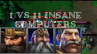 1 vs. 11 Insane Computers | Warcraft 3 (no hero deaths) Twitch