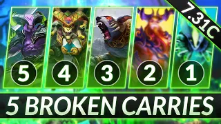 NEW 5 MOST BROKEN CARRY Heroes of PATCH 7.31C  - Late Game Carries - Dota 2 Guide