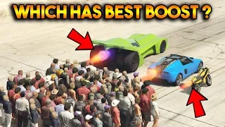 GTA 5 ONLINE : VIGILANTE VS OPPRESSOR VS ROCKET VOLTIC (WHICH HAS STRONGEST BOOST?)