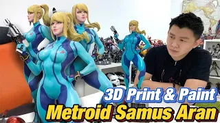 Metroid Samus Aran 1/4 scale statue - 3D Print & Paint quick video review