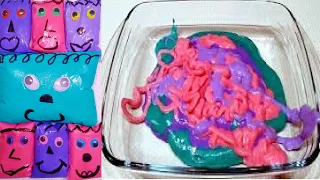 Slime Mixing / Sticky and Fluffy / Satisfying slime video / приготовление слизи n350
