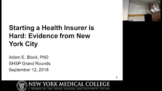 NYMC Public Health Seminar Series 2018: Starting a Health Insurer is Hard