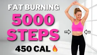 🔥5000 STEPS TURBO WALKING🔥AB FOCUSED Walking Workout for Weight Loss🔥Knee Friendly🔥No Repeats🔥