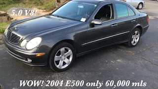 Terrific find! 2004 Mercedes-Benz E 500! POV test drive walk around Auction car sold for 4600 bucks!