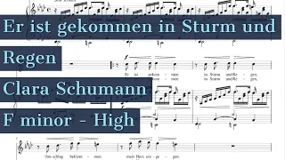 Er ist gekommen in Sturm und Regen Piano Accompaniment Clara Schumann Op. 12 No. 2 Karaoke