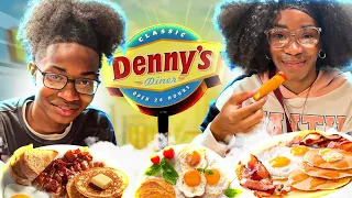 I TOOK MY KIDS TO DENNY'S FOR THE VERY FIRST TIME!!! #dennys #foodie #vlog