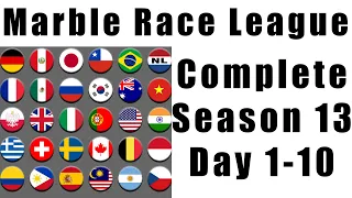 Marble Race League 2020 Season 13 Complete Race Day 1-10 in Algodoo / Marble Race King