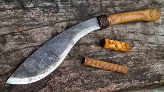 Beginner Blacksmith: Making The Kukri Knife From A Scrap with Basic Tools