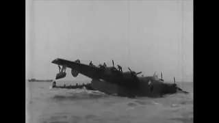 Consolidated PB2Y-3 Coronado flying boat sinking in rough seas in 1943