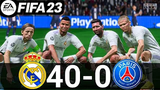 FIFA 23 - MESSI, RONALDO, MBAPPE, NEYMAR, ALL STARS-REAL MADRID 40-0 PSG-RONALDO 20 GOALS-UCLFINAL