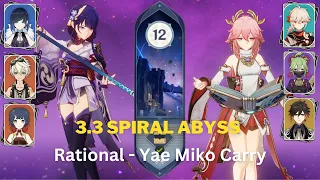 Rational Team And Yae Miko Carry Team Clearing The Abyss Floor 12 | Genshin Impact