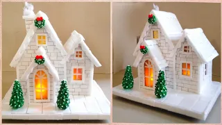 DIY Christmas House Using Cardboard And Best Out Of Waste /Making DIY Christmas House
