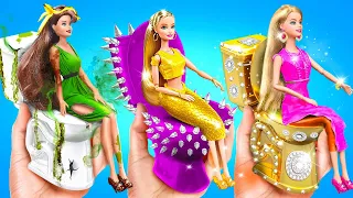 TRANSFORMAÇÃO DE BONECA BARBIE 💝 Rica Vs Pobre Vs Giga Rica 💗 Artesanato DIY por 123 GO! TRENDS