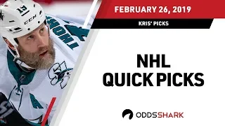 NHL Quick Picks and Betting Odds - February 26, 2019