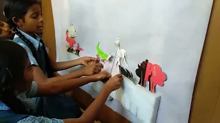 puppetry by 4th class students at Abhyasa Vidyalayam