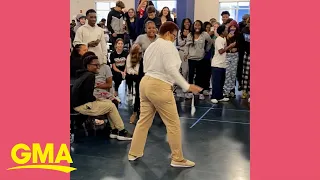 Watch this epic dance battle between a student and his teacher | GMA