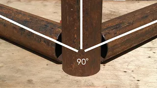 very few know, the secret of cutting round pipe 90 degrees in three directions