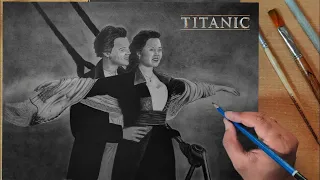 TITANIC movie scene drawing || Jack & Rose || Kate Winslet & Leonardo DiCaprio