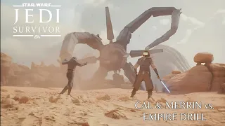 Star Wars Jedi: Survivor - Cal & Merrin vs. Empire Drill Scene - PS5