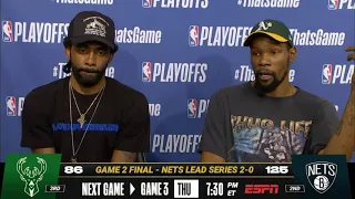 KD & Kyrie on the Nets' HUGE Game 2 victory | Postgame Press Conference