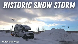 STUCK IN A SNOW STORM | LAKE EFFECT BUFFALO WINTER STORM 2022 | FULL-TIME TRUCK CAMPER LIVING