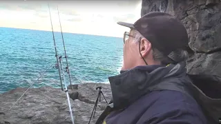 Solo Shore Fishing on Jurassic Rocks!