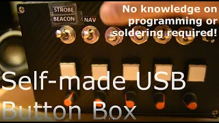 Self-made USB button box! No programming and soldering required! (less than USD$10)