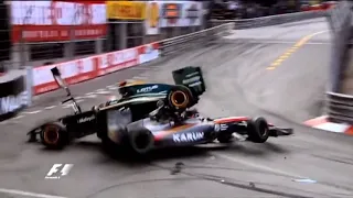 F1 Jarno Trulli And Karun Chandok Crash Monaco 2010