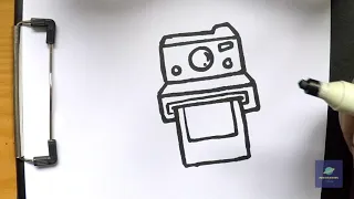 How to Draw polaroid camera