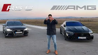 DRAG RACE! 700HP Mercedes AMG GT63s Brabus vs 700HP Audi RS6