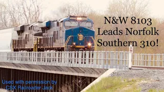 Norfolk & Western 8103 Leads NS 310 Over the Painesville Trestle!