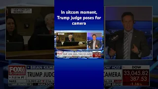 Trump’s judge catches flack for smiling, posing while cameras rolling #shorts