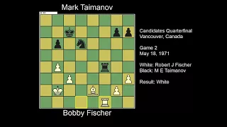Bobby Fischer vs Mark Taimanov, Game 2, Candidates Quarterfinal, Vancouver, Canada 1971