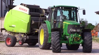 JohnDeere 5100 & 6320 + Claas Liner 2600 swather & Variant 380 baler | Andanatura e pressatura fieno