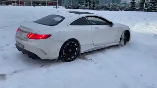 МЕРСЕДЕС БЕНЗ S63 КУПЕ|Mercedes-Benz S63 AMG Coupé Brabus 700 snow donuts