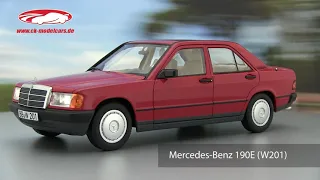 ck-modelcars-video: Mercedes-Benz 190E (W201) Baujahr 1982-1988 signalrot Norev