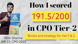 How I scored 191.5 in SSC CPO Tier-2 | CPO 2022 | Books and strategy #ssccpo2022 #ssc #delhipolice