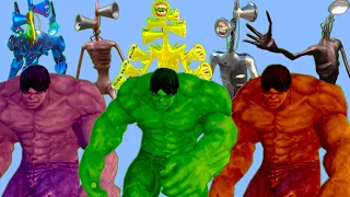 Team Hulk VS Metal Siren Head VS dark Siren Head VS Gold 999 Siren Head VS Light  Head