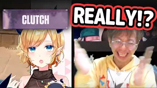 JP Pro-Gamer's Reaction To Choco's 1 v 4 Clutch In Valorant【Hololive】