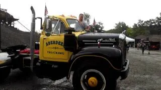 Mack B61 Leaving at Worcester Sand Gravel Truck Show 7-27-2014