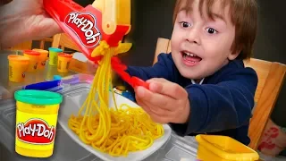 PLAY-DOH SPAGHETTI!! Playdough Pasta - Hasbro Playset Toys for Kids