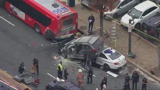 Montgomery County police cruiser crashes underneath suspect vehicle in Silver Spring | FOX 5 DC