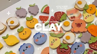 how i make clay magnets 🍋🍓🍳 using air dry clay / no bake