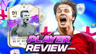 91 FUTURE STARS ICON BECKHAM SBC PLAYER REVIEW | FC 24 Ultimate Team