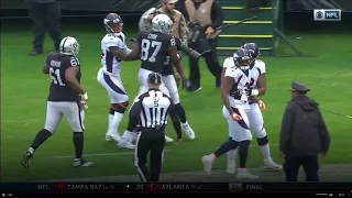 Chain Snatch 2! NFL In-Game Fight Raiders Broncos CRABTREE VS. TALIB WEEK 12 2017 Brawl