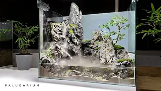 Realistic Waterfall Making with bonsai tree