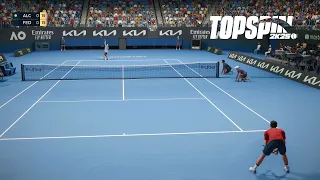 Top Spin 2K25 - COURT LEVEL VIEW - Carlos Alcaraz Vs Roger Federer - Australian Open (PS5)