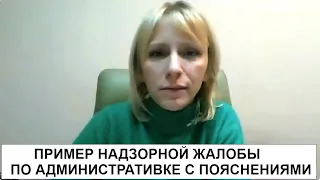 ПРИМЕР НАДЗОРНОЙ ЖАЛОБЫ ПО АДМИНИСТРАТИВКЕ С ПОЯСНЕНИЯМИ!