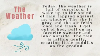 The Weather-Improve Your Pronunciation Skills-Vocabulary Practice-Daily Verb-İmprove English-Level 1