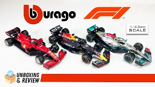 2023 1/43rd Scale Bburago F1 Ferrari, Mercedes, and Red Bull - Unboxing & Review